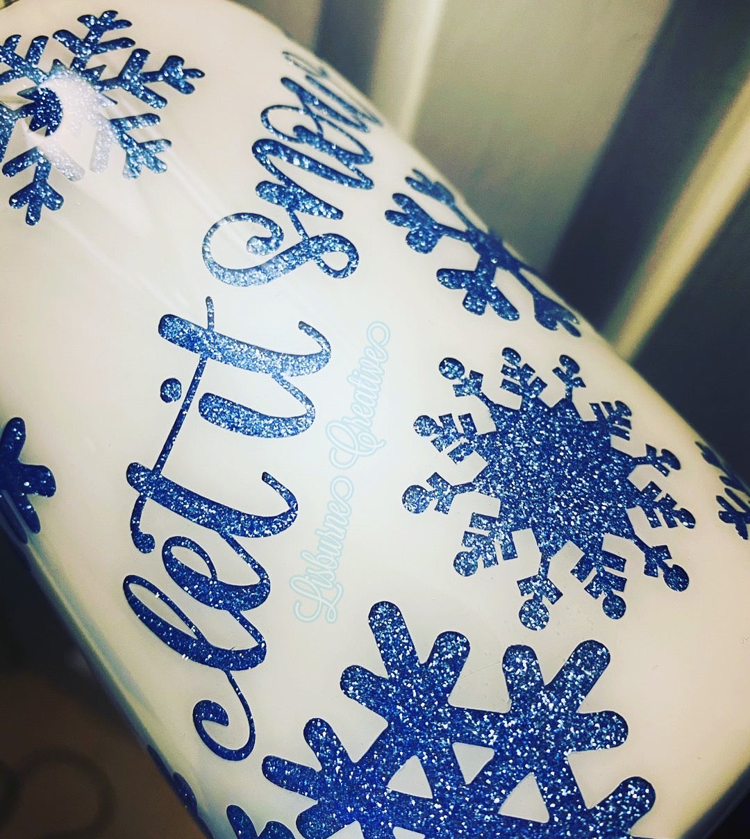 TACK-IT METHOD PEEKABOO TUTORIAL: Winter Themed Snowflake Mug, Glitter,  Epoxy, Resin, Resin Artist
